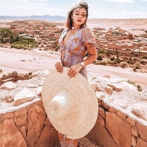 ASTR purple floral midi dress with buttons detail